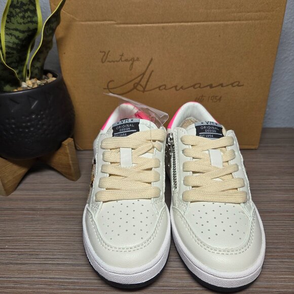 NEW!!! Vintage Havana Ariella Sneakers White Leopard Multi – Size 10 Toddler - Picture 4 of 13